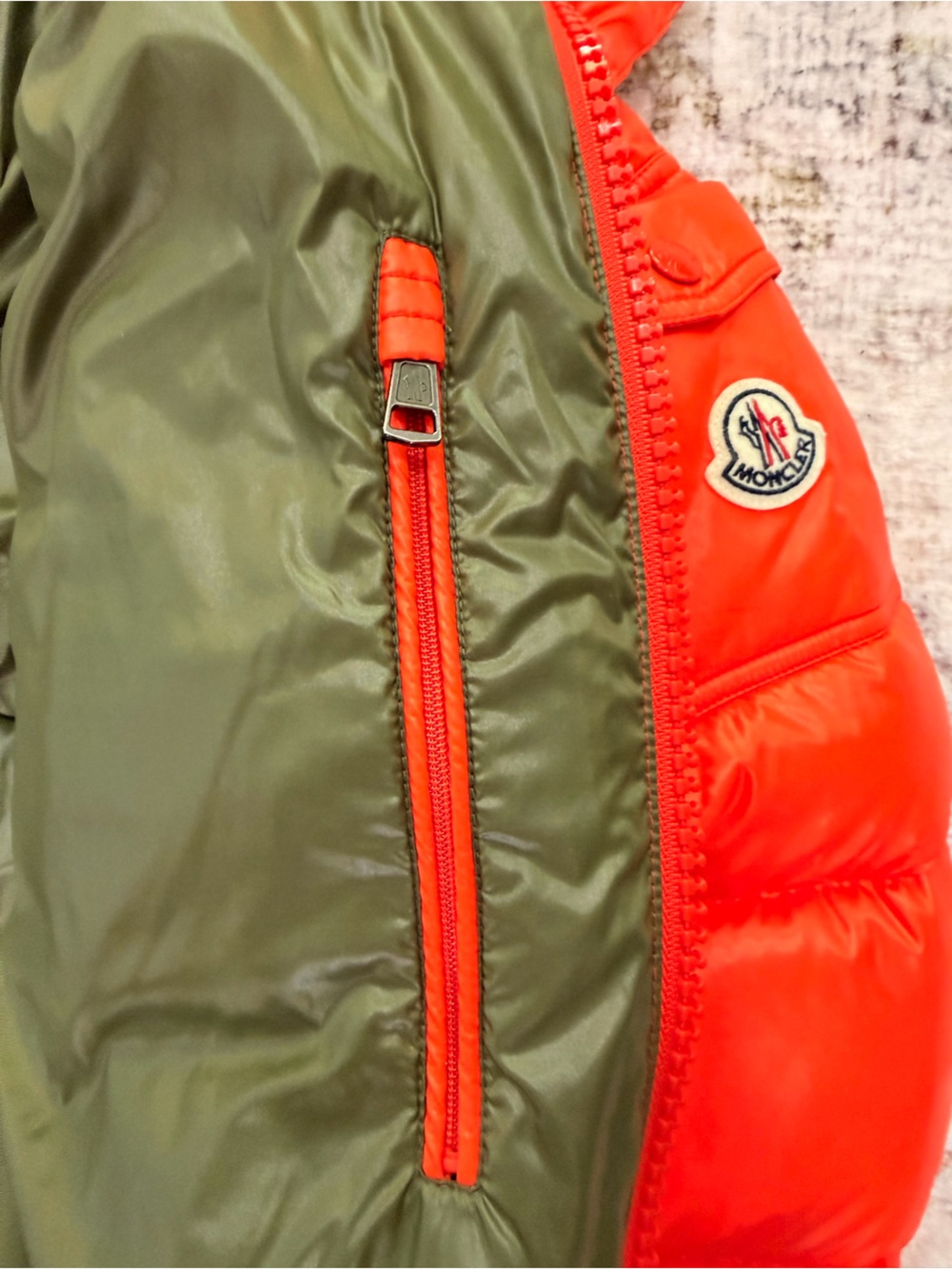 Moncler Maya Orange Puffer Jacket - Picture 12 of 14